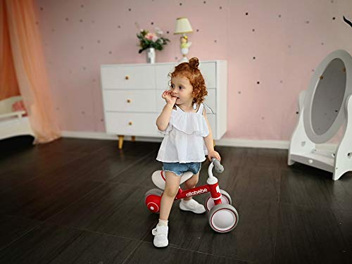 Allobebe Baby Balance Bike-Gifts And Toys For 1 Year Old Girls Boys No Pedal Bicycle With Adjustable Seat 3 Wheels Toddler Bike For 12-36 Months Baby #TOP4