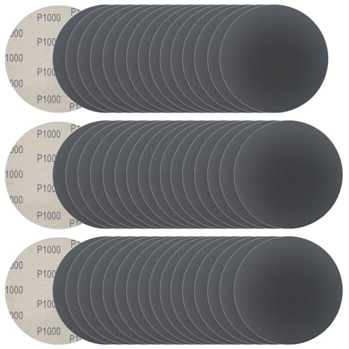 Image of 6 Inch 50 Pcs Wet Dry Sanding Discs Hook and Loop, 1000 Grit Sandpaper Automotive Wood Metal Polishing & Sanding, Silicon Carbide Sand Paper for Random Orbital Sander (Grit 1000)