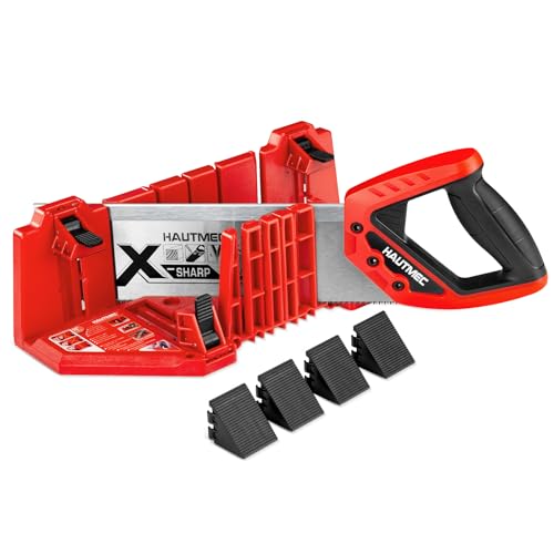 HAUTMEC Clamping Miter Box and Saw Set, 12-Inch Back Saw