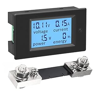 KETOTEK Ampèremeter Voltmeter Digitaal DC 6.5V~100V met 100A shunt Volt Amp Watt KWh Paneelmeter Multimeter Stroom…