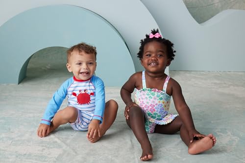 Little Me Clothes for Baby Boys' Long Sleeve Full Coverage Rash Guard Suit, 6-24 Months4