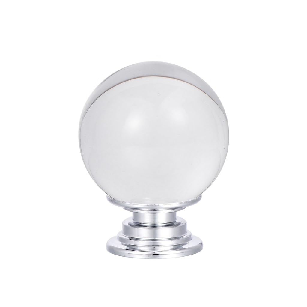 Poignée en cristal boule ronde givrée et alliage d'aluminium pour meuble raffiné