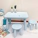 Produktbild Tisch- Und Stuhlset FüR Kinder, Kunststoffspieltisch FüR Den Kindergarten, Abnehmbarer Esstisch FüR Das Baby Zu Hause, EIN Tisch Und Zwei Hocker