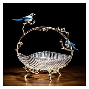 Fruit Bowl Chinese Retro Brass Bird Craft Fruit Plate Living Room Tabletop Decoration Fruit Plate Bowl Vegetable Basket