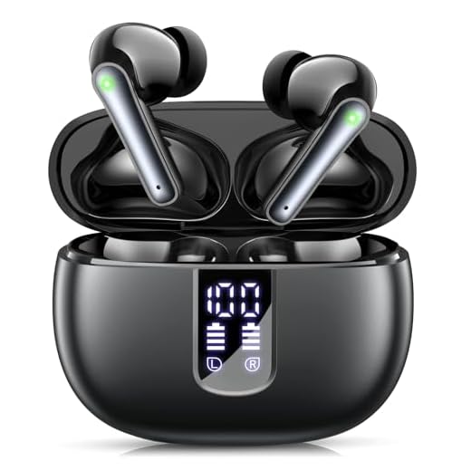 Ear Buds Wireless Earbuds - Bluetooth 5.3 Headphones (48H Playback) Built in Mic with LED Display Charging Case, IP7 Waterproof Earphone for iPhone Andriod Phones Laptop Sports Workout