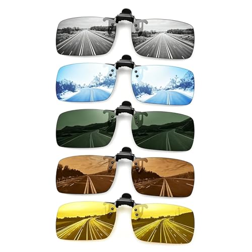 Cesujowaz Lunettes de Soleil Homme polarisées Clip on, Lunettes de Soleil polarisées pour...