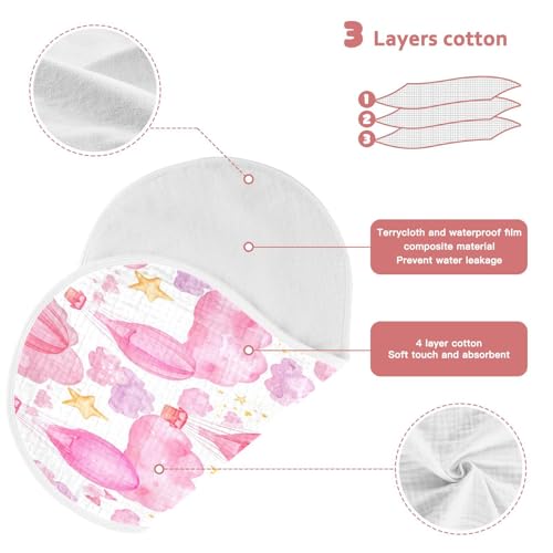 Hot Air Balloons Muslin Baby Burp Cloths, 22x11 Inch Soft Absorbent Cotton Burping Rags Baby Washcloths for Newborn Boys Girls, 1 Pack3