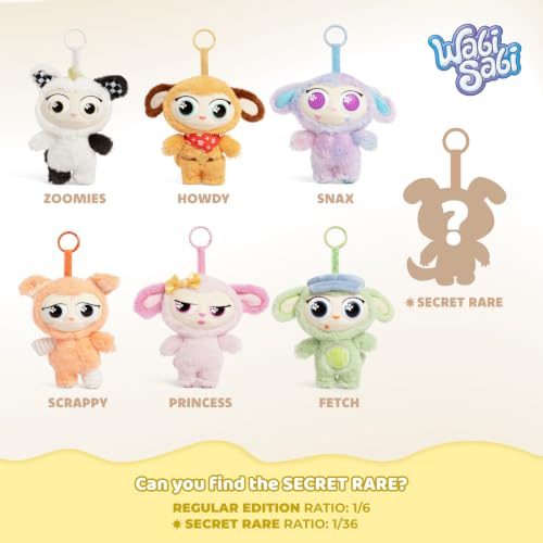 Image of WabiSabi Puppy Party Blind Box by Relatable - Drop Collectible Blind Box Figures Plush Keychain, Desk Accessories and Back to School Gifts for Kids and Collectors - Includes 1 Mystery Plush Bag Charm