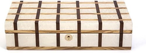 Ercolano Sofia White Handmade Italian Luxury Jewelry Box Small Leather Bound