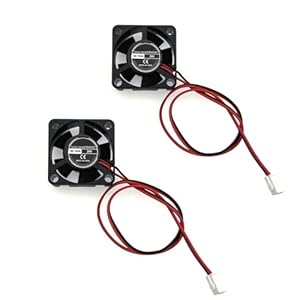 JZK 2 Stück 30 x 30 x 10 mm, 2-polig, DC 24 V, geräuschloser Mini-Lüfter mit Kabeln, 3010 kleiner leiser Lüfter, bürstenloser Miniatur-DC-Lüfter 24 V, 3D-Drucker-Lüfter mit Kabel, Kühlkörperlüfter