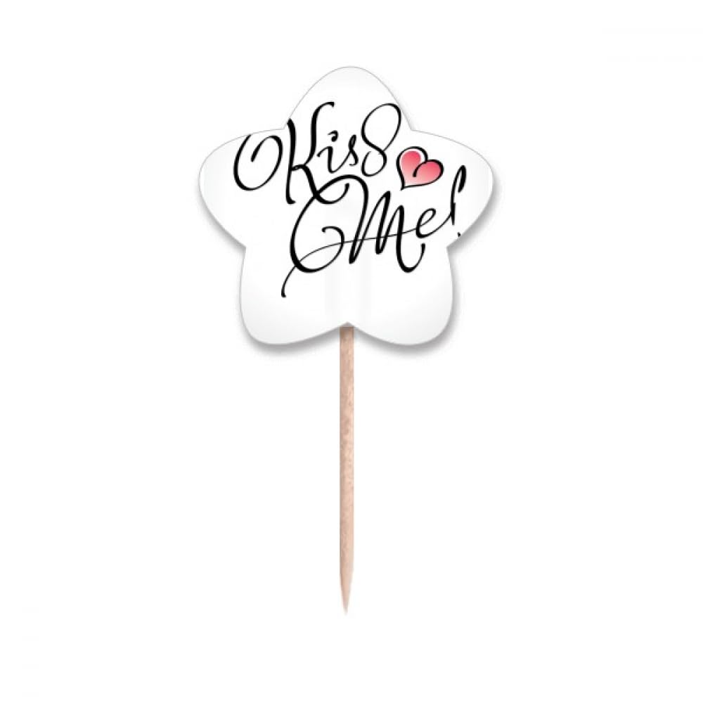Cure-dents en cœur Kiss Me pique-bouchée bois pour cocktail dînatoire et buffet de fête