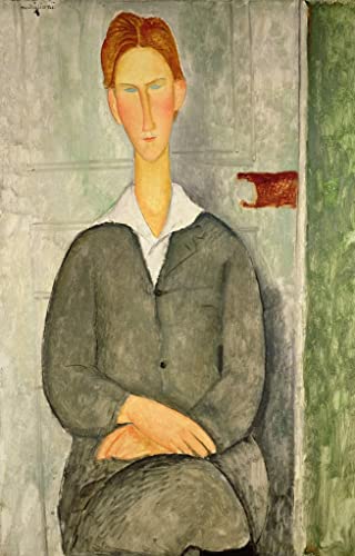 Art Tableau Jeune garçon cheveux roux de Modigliani pour habiller un grand mur blanc vide