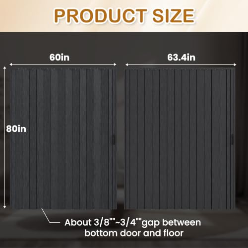 SMARTSTANDARD 60x80 PVC Accordion Doors Interior, Double Layer, Black by SMARTSTANDARD - Used condition - Image 6