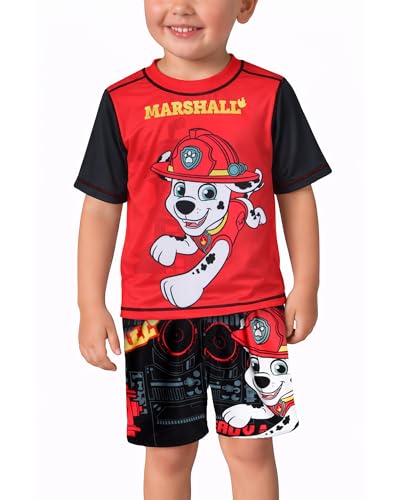 Image of Nickelodeon Paw Patrol TMNT Boys Rash Guard Set UPF 50 Swim Shirts & Trunks