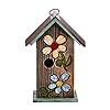 Topadorn Bird House Wooden Carved Floral Birdhouse with Hoop Hanging Birdhouse for Garden Yard Porch Decoration11 Inch
