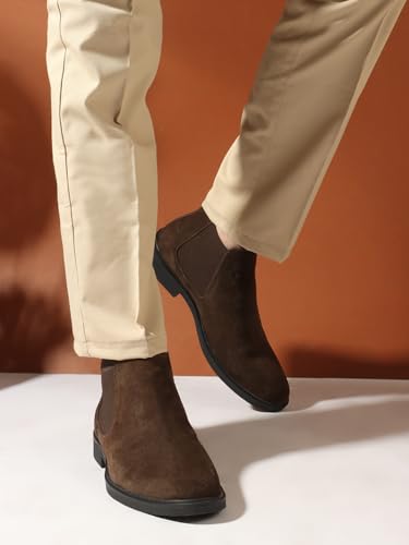 Image of Carlton London Men's Chelsea Slip-On Round Toe Comfortable Boot