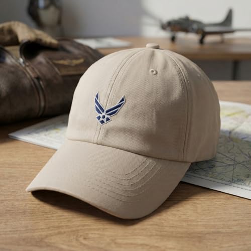 Image of Speedy Pros Soft Baseball Hat Embroidered Dad Hat Air Force Emblem Embroidery Men & Ladies Baseball Cap Cotton