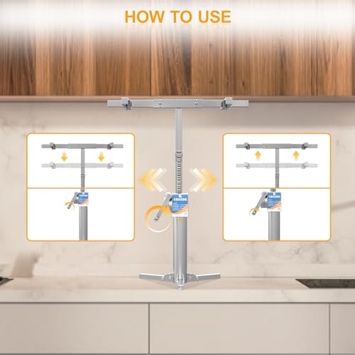 Cabinet Lift Jack for Installing Cabinet, Adjustable Third Hand Tool Support System with Load-Bearing 440lbs, Multi-Functional Drywall Jack (48 inch) by ZELLOXY - Image 3