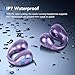 dufiga Ultra Open Ear Headphones Bluetooth 5.3 Wireless Clip On Earbuds with Digital Display Charging Case 60 Hours Playtime Sport Earphones Built-in Mic IPX7 Waterproof for Running Fitness Purple