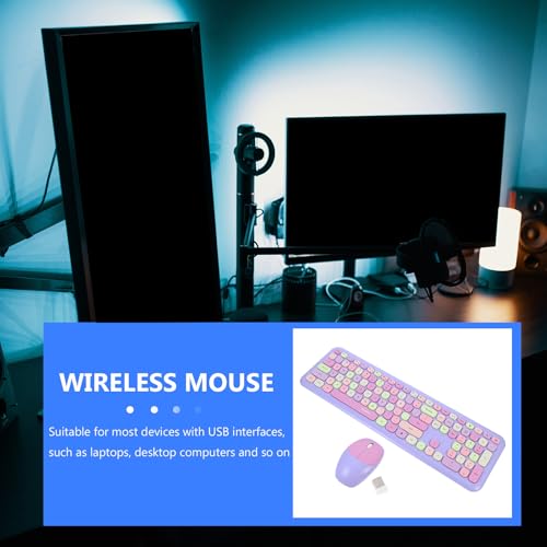 Teclado y ratón inalámbricos de 110 teclas para trabajar sin cables 3