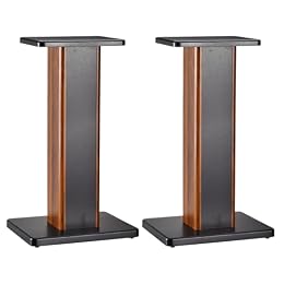 MECCANIXITY Wood Speaker Stands, 2 Pack 19.7 Inch (50cm) Universal Speaker Stand Hollowed Stands Enhanced Audio Listening for Home Theaters Cinema