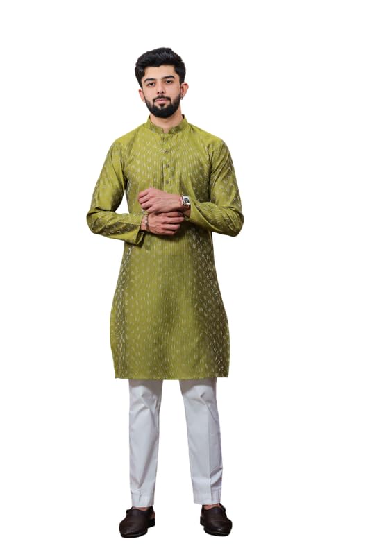 cult indie Stylish Men Cotton Regular Fit Kurta Pyjama Set | Printed Knee Long Full Sleeve Kurta Pyjama Set_49-picture-21