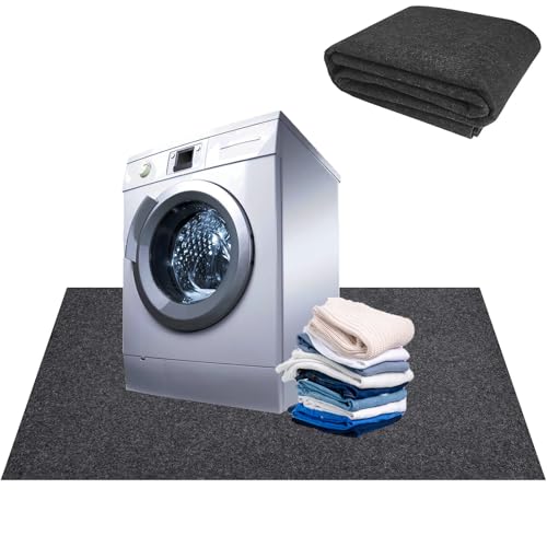 60'' x 36'' Under Washing Machine Mat Waterproof and Non Slip Backing Floor Mat, Floor Mat Freely Cut, Apply to Washer, Refrigerator, Dryer (Grey