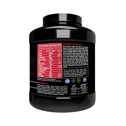 Image of Anabolic Mass Gainer, 2.5kg irish Chocolate | High Protein High Carbs, Added Vitamins, Probiotics & Enzymes, 40g Protein, 1164 Calories, 3g Creatine