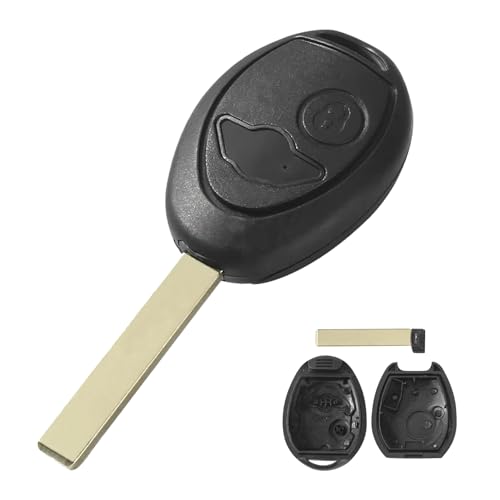 Heart Horse Coque de Clé de Voiture Rechange Compatible avec 2 Boutons B M W Mini Cooper R50 R53 S Rover 75 Boîtier Clef de Télécommande de Voiture AVCE Lame