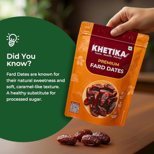 Image of Khetika Premium Fard Dates 400gm, Dry Fruits, Khajoor, Khajur, No Added Sugar