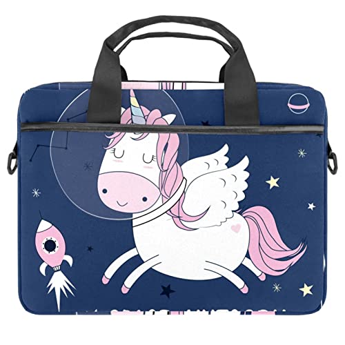 Bolso bandolera para ordenador de 14.5 pulgadas multicolor Space Star Unicorn maletín portátil