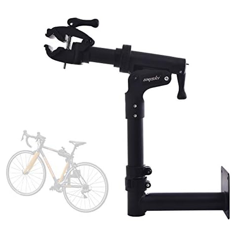 Unisky Wall Mount Bike Repair Stand Bicycle Maintenance Workstand Folding Rack with Rotating Head Cover