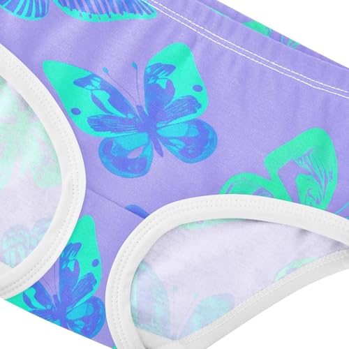 Blue Turquoise Butterflies Purple Panties Little Girl Toddler Girls Underwear Cotton Flower Briefs Girls Undies 2t4