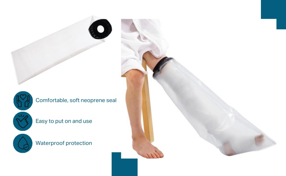 Miniatura 2 de Funda impermeable para patas de ducha, protector reutilizable para piernas de adultos y niños, fundas fundidas para piernas de ducha, bolsa de