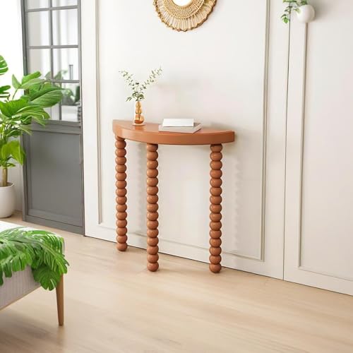 Mesa semicircular de madera de 80 cm para salón y espacios pequeños 5