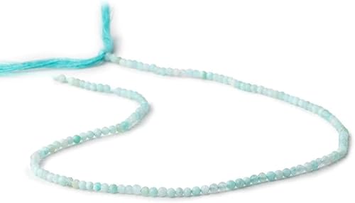 Miniatura 3 de Cuentas facetadas de piedras preciosas de amazonita de 3 hebras, piedras preciosas naturalesgenuinas microfacetadas, fabricación de joyas, 12