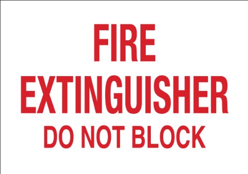 Panneau d'incendie pour extincteur débloqué avec plaque en aluminium Brady 25,4x35,6 cm