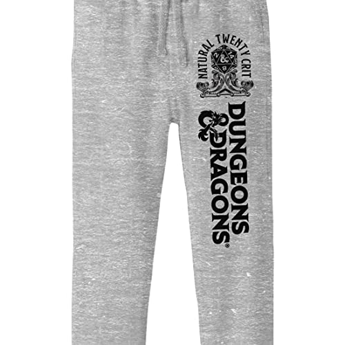 Bioworld Dungeons & Dragons Natural Twenty Crit Graphic with Logo Youth Athletic Heather Gray Jogger Pants2