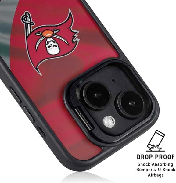 Skinit Kickstand Phone Case Compatible with iPhone 15 - Officially Licensed NFL Tampa Bay Buccaneers Design