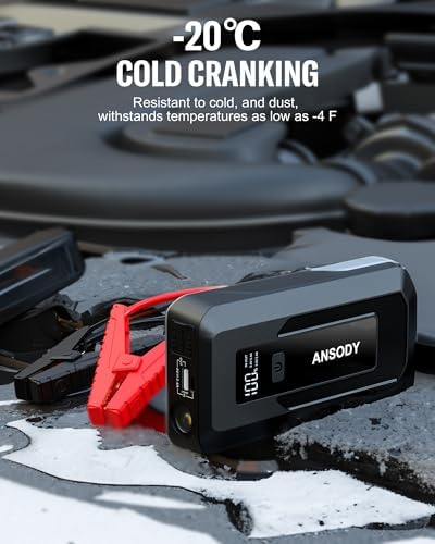Bild 2 - 3000A Starthilfe Powerbank für Pkw (Bis zu 10L Benzin/8L Diesel), Auto 12V PKW Starter Powerbank mit LED,Batterie Booster Jump Starter Powerpack mit Starthilfekabel,Grau