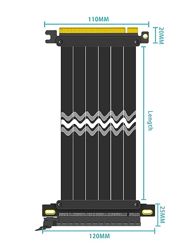 GLOTRENDS 600mm PCIe 3.0 X16 Riser Cable for Low-end PCIe 3.0 GPUs - Image 3