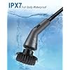 Electric Spin Scrubber -[Upgraded Version] [IPX7 Waterproof] Bathroom Scrubber Electric with 7 Brush Heads, 2 Speed, 400 RPM Power Scrubber with Detachable Long Handle for Bathroom, Home