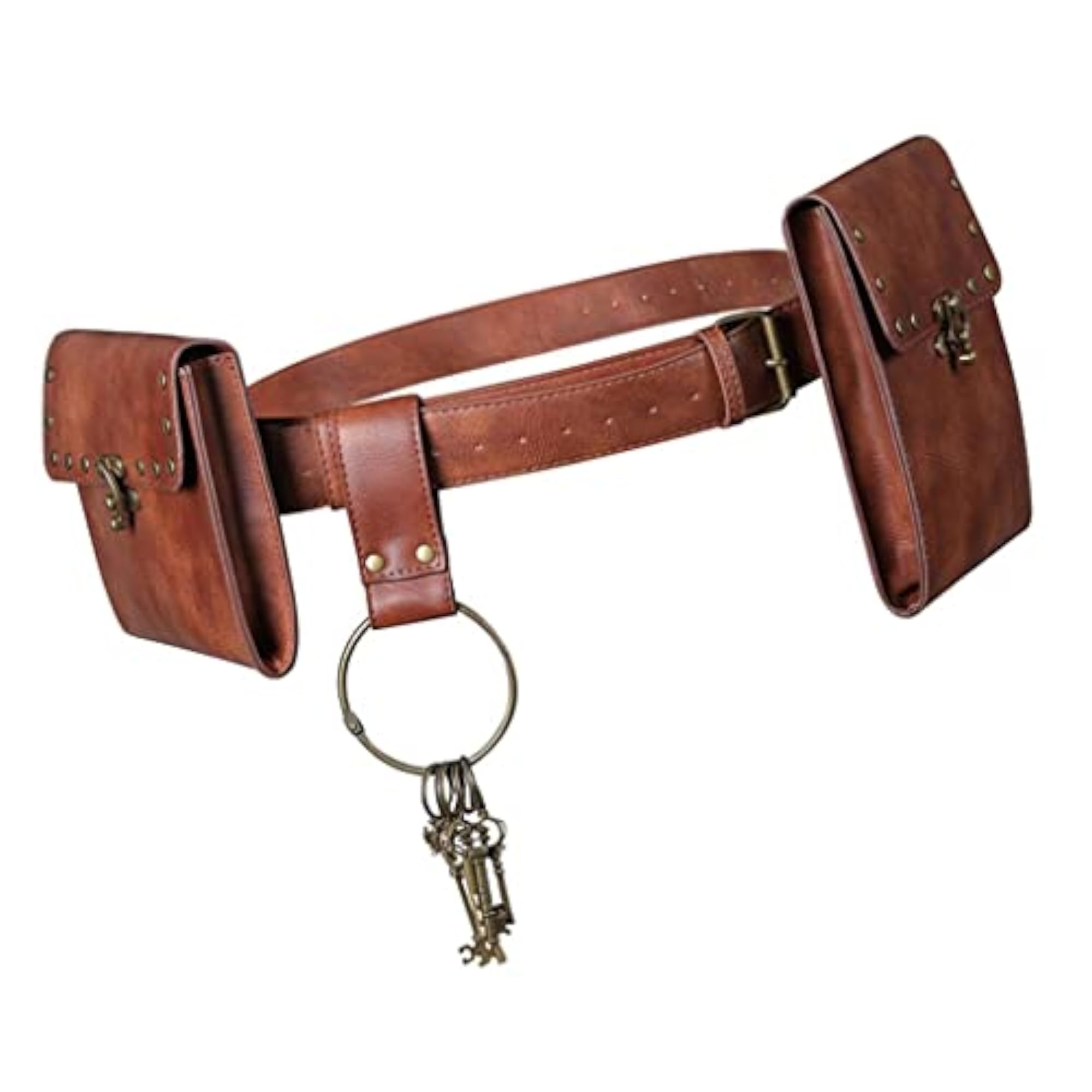 Punk Multi-Purpose Hip Belt Waist Wallet, Brown