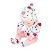 Jacksing Reborn Baby Doll, Reborn Doll Bella 25 cm Simulata con Vestiti Colorati per Regalo di Compleanno per Giochi di Ruolo(Q10-026)