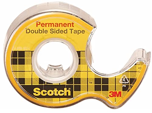 Scotch Self-adhesive Tape, double-sided, (136D), with dispenser, 12mm, 6. 3m