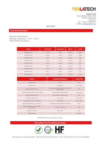 ISOLATECH Wellrohr geschlitzt ID Ø26mm AD Ø31mm L 2m PP Reach Innen/Auß Temp-45C+125C Hitzebest240h+150C RoHS Ø26mm2M