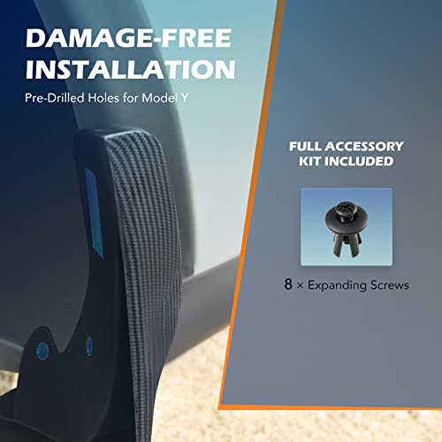 Omt Mud Flaps Compatible With Model Y, 4 Pack Carbon Fiber Mud Flaps Drill Free Splash Guards For 2019-2023 Tesla Model Y Accessories, Mud Guards Car Exterior Accessories For Tesla #TOP4