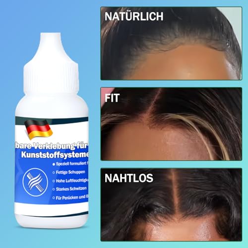 Hautkleber, 38 ml Klebstoff für Perücken und Haarsysteme, Unsichtbare Verbindung, Ideal für Halloween, Karneval, Maskerade, Make-up Artists (A)