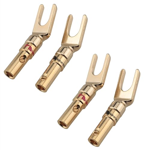 4PCS Conectores Banana Dorados para Altavoces miniatura 1