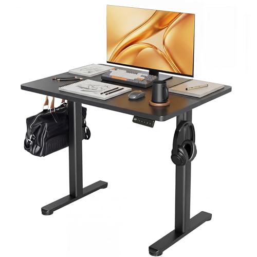 Image of Claiks Electric Height Adjustable Stand Up Desk, 32x19 Inches, Black